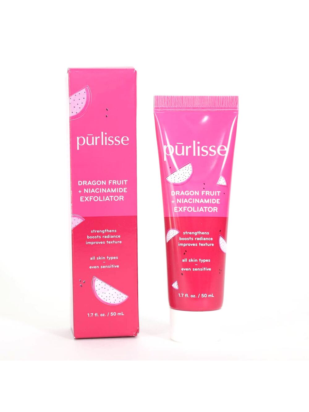 Purlisse Dragon Fruit + Niacinanmide Face Exfoliator - 1.7 fl oz / 50 ml - NIB